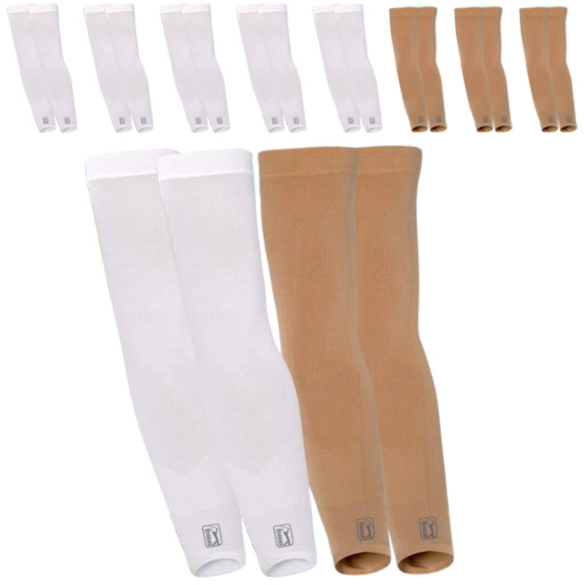 PGA투어 자외선차단 손목형 냉감 쿨토시 스킨 4p + 화이트 6p 세트, 스킨, 화이트, 1세트