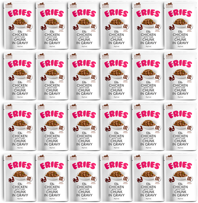 에리에스 전연령 고양이 주식 파우치, 닭, 85g, 24개