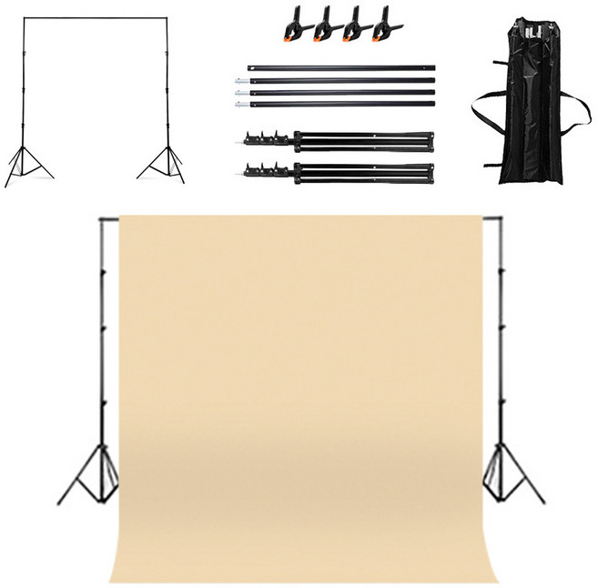 대한 스튜디오 인스타 감성 촬영 스탠드 280 x 200 cm + 배경천 2.4 x 3 m 세트, 03 심플 베이지, 1세트