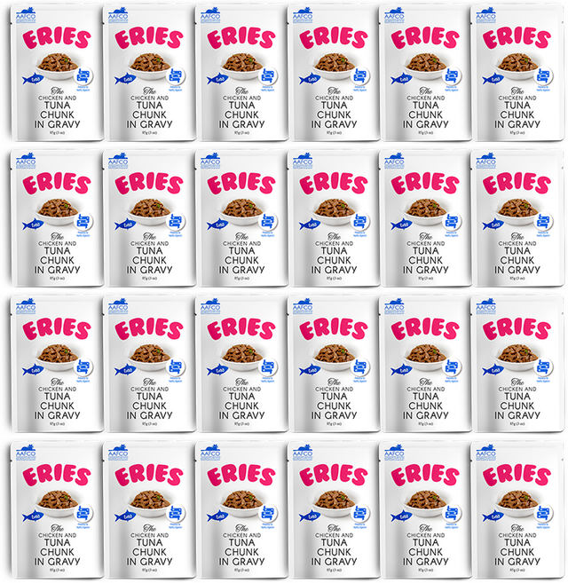 에리에스 전연령 고양이 주식 파우치, 참치, 85g, 24개