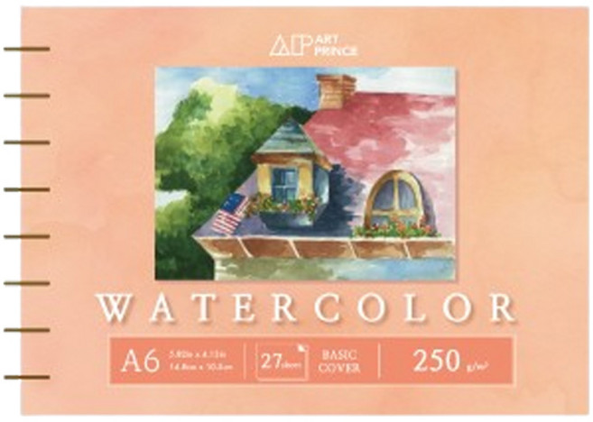 두성 아트프린스 워터컬러 수채화용 스프링 스케치북 250g W07, A6, 25매, 1개