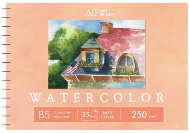 아트프린스 워터컬러 스프링 스케치북 250g W05, B5, 25매, 1개