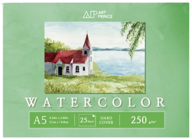 두성 아트프린스 워터컬러 수채화용 무선 스케치북 250g W10, A5, 25매, 1개