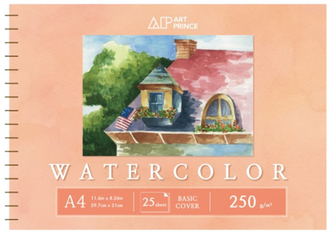 두성 아트프린스 워터컬러 수채화용 스프링 스케치북 250g W04, A4, 25매, 1개