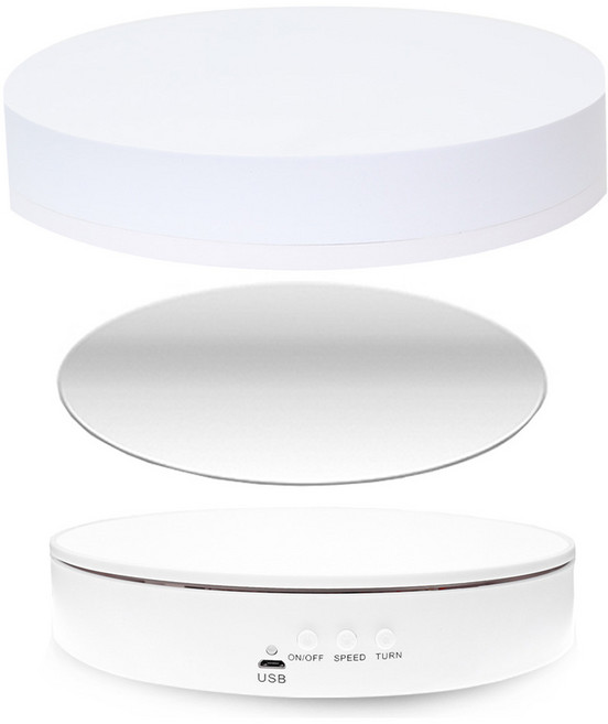 대한 촬영용 원형 자동 회전 스탠드 턴테이블 + 회전판 + 확장용 커버 세트, 화이트(커버), 1세트