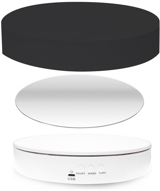 대한 촬영용 원형 자동 회전 스탠드 턴테이블 + 회전판 + 확장용 커버 세트, 블랙(커버), 1세트