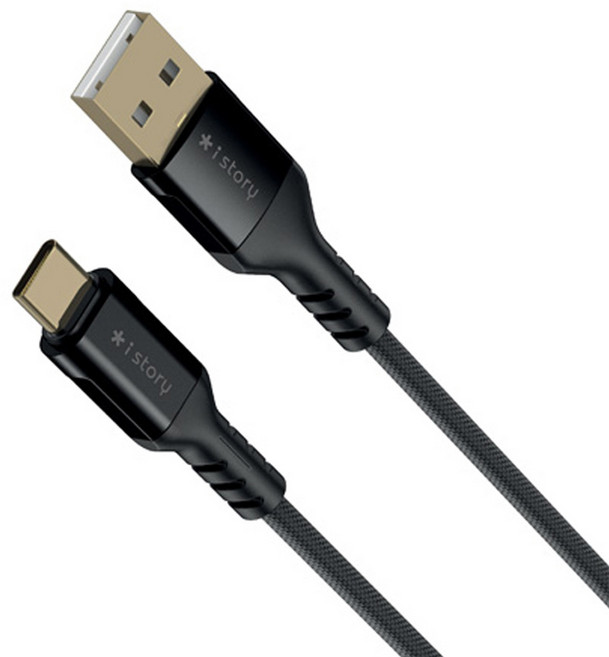 아이스토리 USB A to C타입 3A 고속 충전 케이블, 1.2m, 1개, 블랙