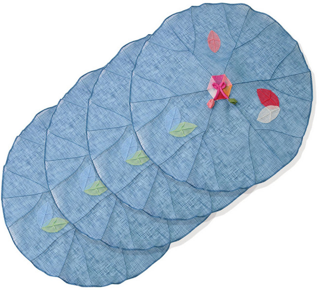 해피툴 나뭇잎 모시 조각 밥상보 네이비, 4개