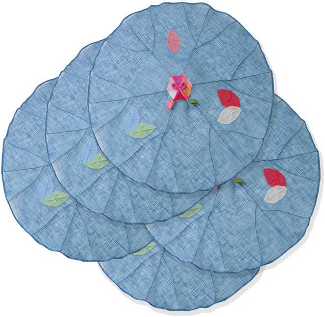 해피툴 나뭇잎 모시 조각 밥상보 네이비, 5개