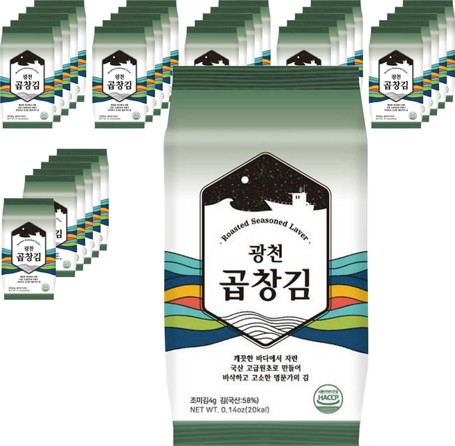 광천 곱창김 도시락, 32개