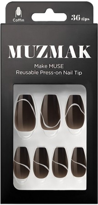 뮤즈마크 리유저블 네일팁 세트, 노이즈 코핀, 1개