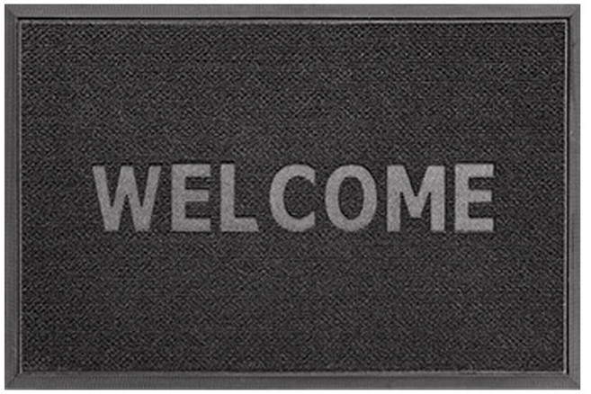 업소용 미끄럼방지 바닥고무 출입구 현관매트, 웰컴1 차콜, 1개