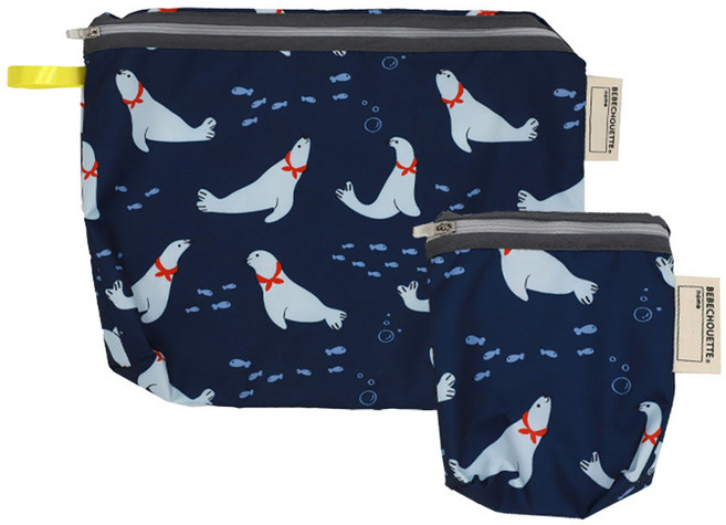 베베슈에뜨 유아용 방수 약 + 기저귀 파우치 세트, 언더더씨