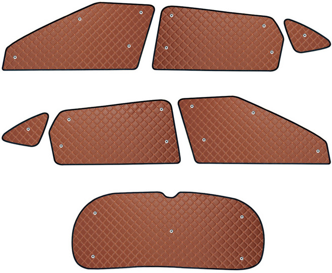 지엠지모터스 차량용 기아 셀토스 2019년~2022년 햇빛가리개 차박 커튼 한대분 세트, 브라운, 1세트