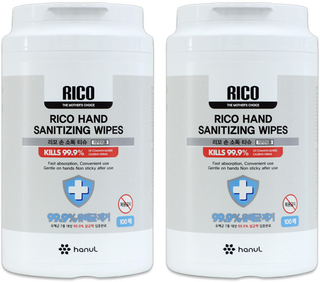 리꼬 손소독 티슈, 100개입, 2개