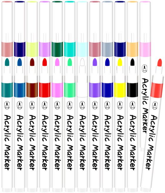 영아트 데코 드로잉 아크릴 마카펜 세트, 24색, 1세트