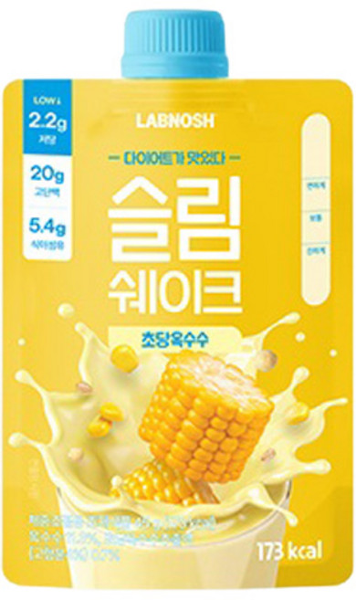 Labnosh 纖活蛋白奶昔粉隨身包 草堂甜玉米風味, 7個, 45g