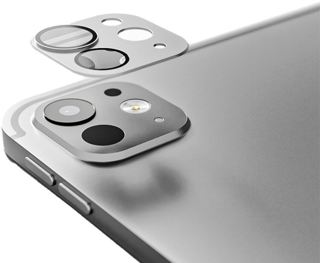 힐링쉴드 카메라 렌즈 풀커버 메탈 강화유리필름, 실버, 1개