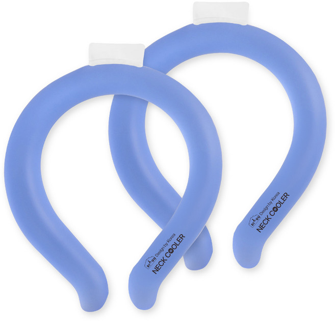 디유 콜드링 여름 넥쿨러 pcm 재질 자연냉각 넥워머 쿨스카프 성인용 블루 2 x 18 cm, 2개