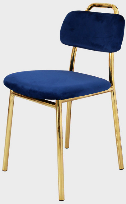 GMF 릴리안 인테리어 디자인 골드 카페 식탁 의자, 네이비, 1개