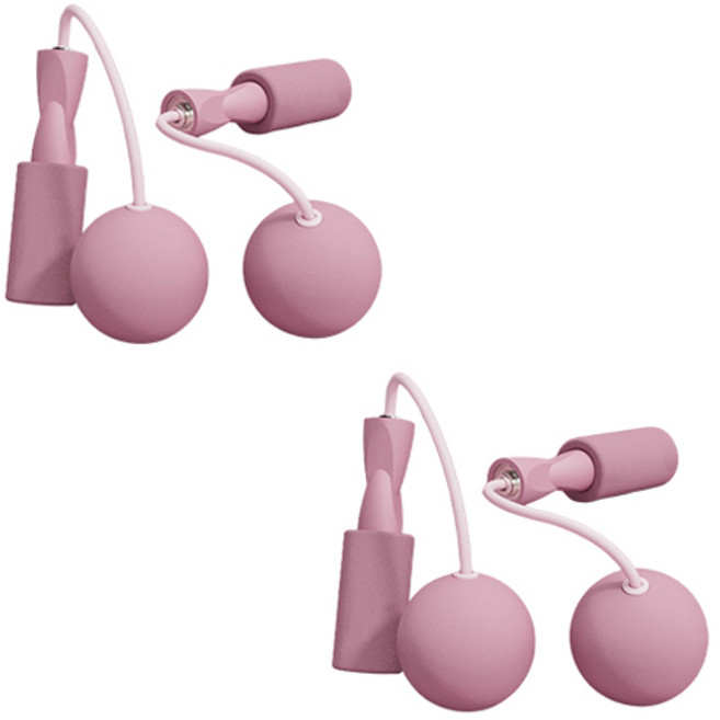 블럭마트 실내 무선줄넘기 빅볼, 핑크, 2개