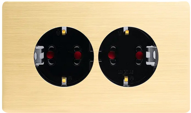 원하 에이스 팔렛트 매입 콘센드 2구 가로형 골드, 1개