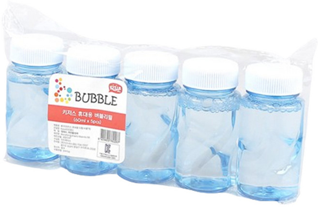 키저스 휴대용 버블 리필액 버블통형 5p, 블루, 1개