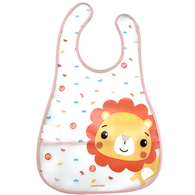 피셔프라이스 유아용 동물 이유식 턱받이, 핑크사자, 1개입, 1개