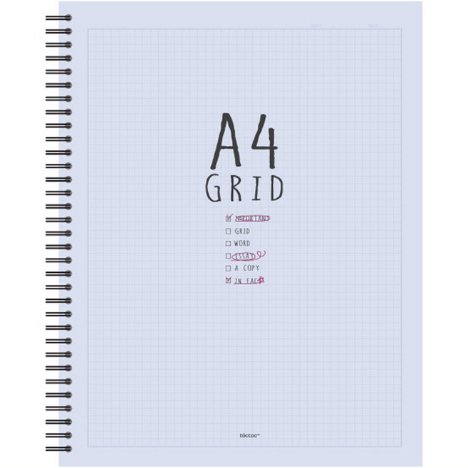 톡톡팬시 A4 그리드 스프링 노트, 바이올렛, 1개