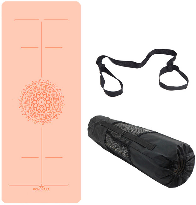 고무나라 TPE PRO 센터라인 요가매트 8mm + 보관스트랩 + 전용가방 세트, 미스틱코랄, 1세트
