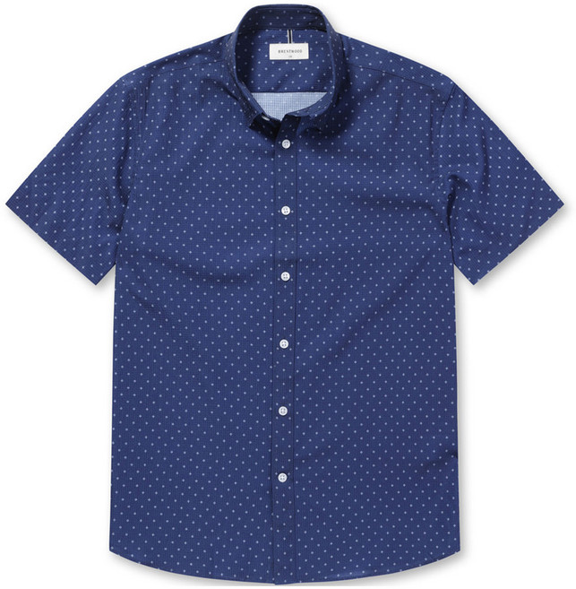 브렌우드 코오롱 남성용 매직 에어홀 올오버 프린트 캐주얼 셔츠