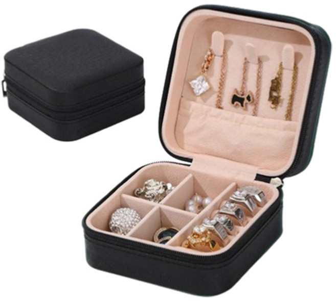인더글로우 미니 악세사리 보석보관함 케이스, 1개, 블랙