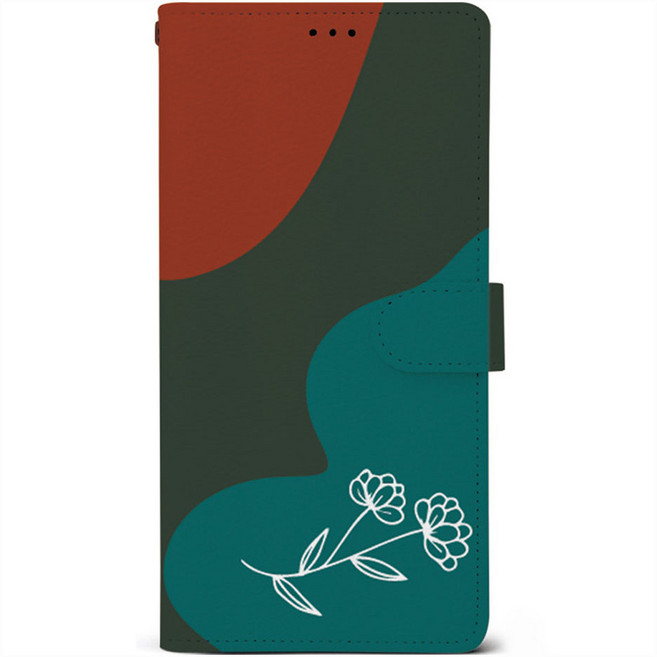 케스퍼 드로잉플라워 가죽 다이어리 휴대폰 케이스