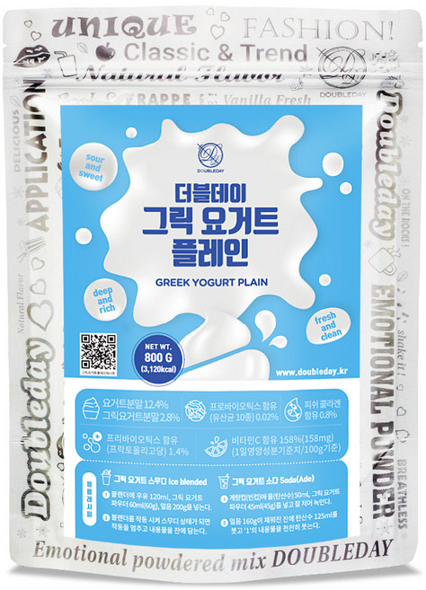 더블데이 그릭 요거트 플레인 파우더, 800g, 1개입, 1개