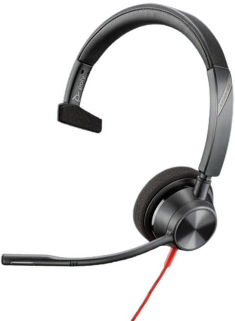 Poly PLANTRONICS HP USB-A 耳機麥克風, BW3310-M, 黑色