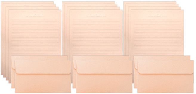 투영디자인 레인보우 파스텔 편지지 12p + 봉투 6p 세트, 아프리콧, 1세트