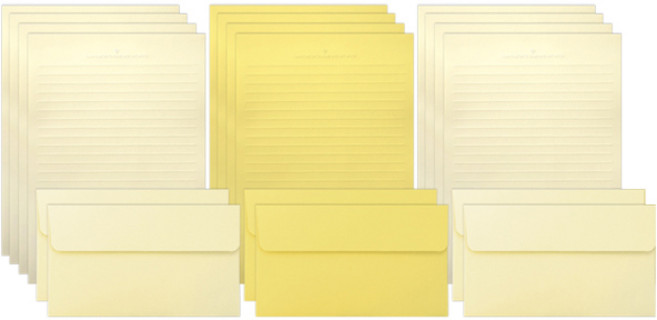 투영디자인 레인보우 파스텔 편지지 12p + 봉투 6p 세트, 옐로우랜덤발송, 1세트