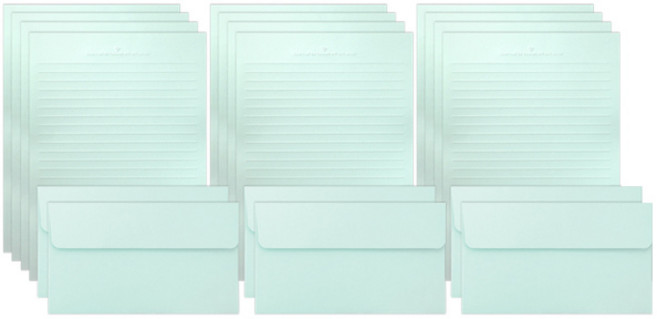 투영디자인 레인보우 파스텔 편지지 12p + 봉투 6p 세트, 민트, 1세트