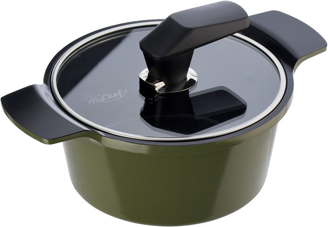 DORCO MyChef Essay系列IH感應雙耳湯鍋, 1個, 橄欖綠, 20cm