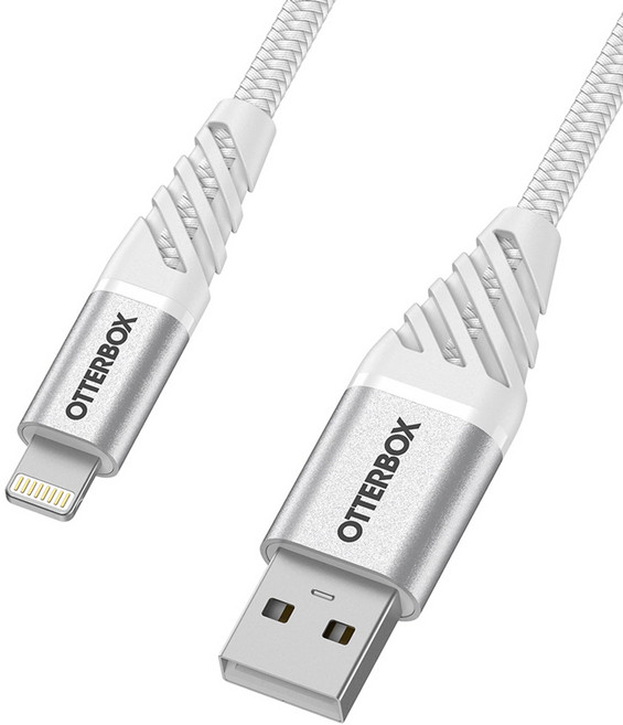 오터박스 프리미엄 라이트닝-USB 아이폰 고속충전 케이블, 화이트(78-52641), 2m, 1개