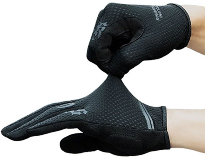 락브로스 충격 흡수 패드 미끄럼 방지 스마트폰 터치 자전거 장갑 양손 세트 S360-1, 블랙, 1세트