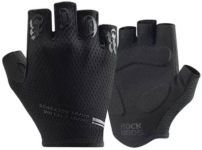 락브로스 충격방지 사이클링 반장갑 S360, 블랙, 1세트