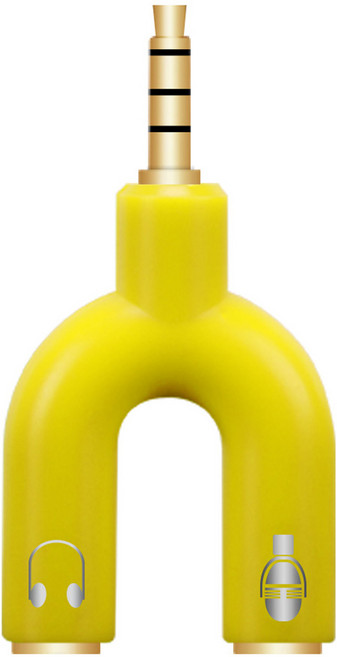 칼론 4극 헤드셋 변환 Y형 젠더, APC-A11, 옐로우, 1개