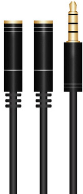 칼론 스테레오 커플 케이블 Y잭, APC-A13, 블랙, 1개