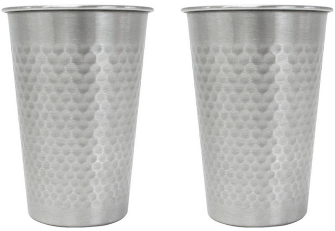 키친유 캠핑스케치 스텐304 벌집무늬 컵 500ml, 실버, 2개