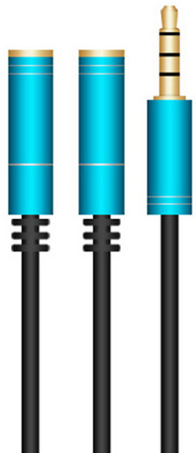 칼론 스테레오 커플 케이블 Y잭, APC-A13, 블루, 1개