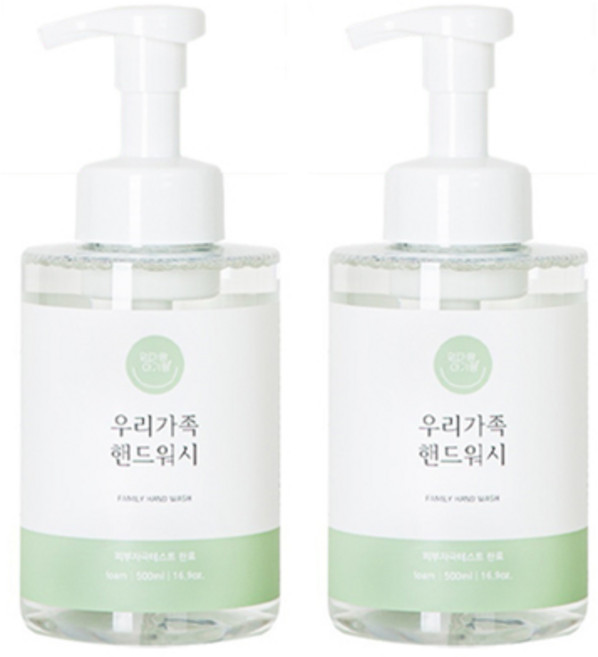 엄마랑아기랑 우리가족 핸드워시, 500ml, 2개