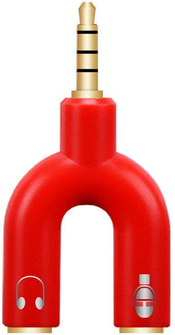 칼론 4극 헤드셋 변환 Y형 젠더, APC-A11, 레드, 1개