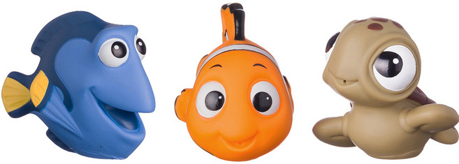 디즈니 유아용 니모를 찾아서 물총놀이 장난감 목욕 완구 3종 세트, 도리 + 니모 + 크러쉬, 1세트