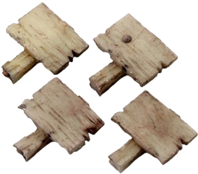 포레스 테라리움 나무무늬 푯말 장식소품 4p, 브라운